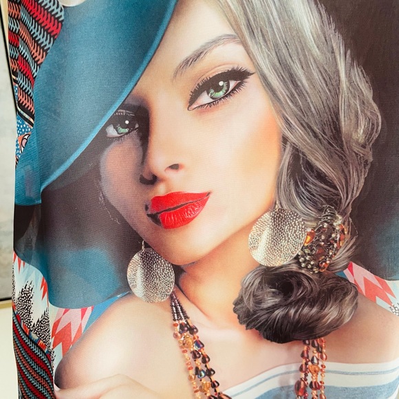 CRIMSON IVY Unique WEARABLE ART Babydoll Swing DRESS M - Picture 5 of 12